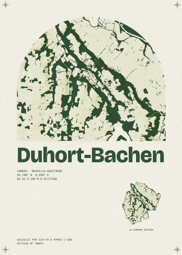 Affiche de Duhort-Bachen, calculée par 123-fr d'après l'IGN