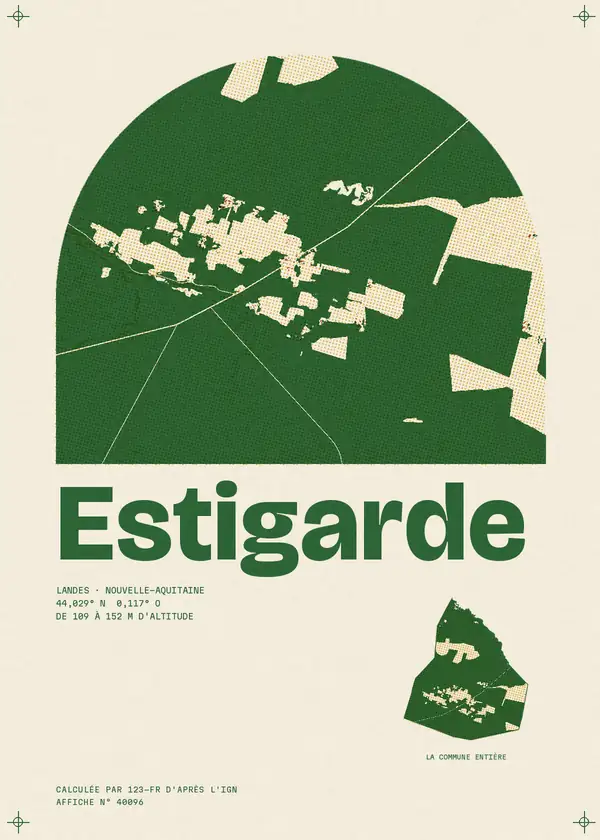 Affiche de Estigarde, calculée par 123-fr d'après l'IGN