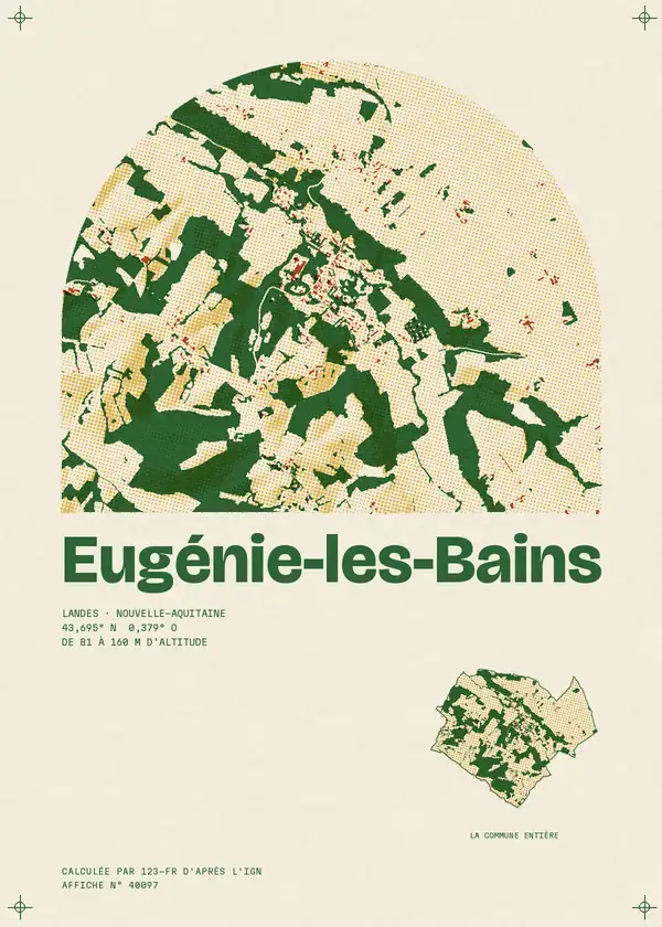 Affiche de Eugénie-les-Bains, calculée par 123-fr d'après l'IGN