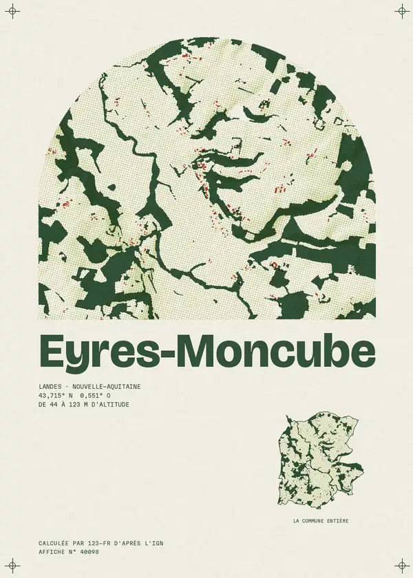 Affiche de Eyres-Moncube, calculée par 123-fr d'après l'IGN