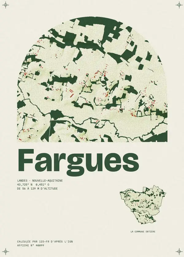 Affiche de Fargues, calculée par 123-fr d'après l'IGN