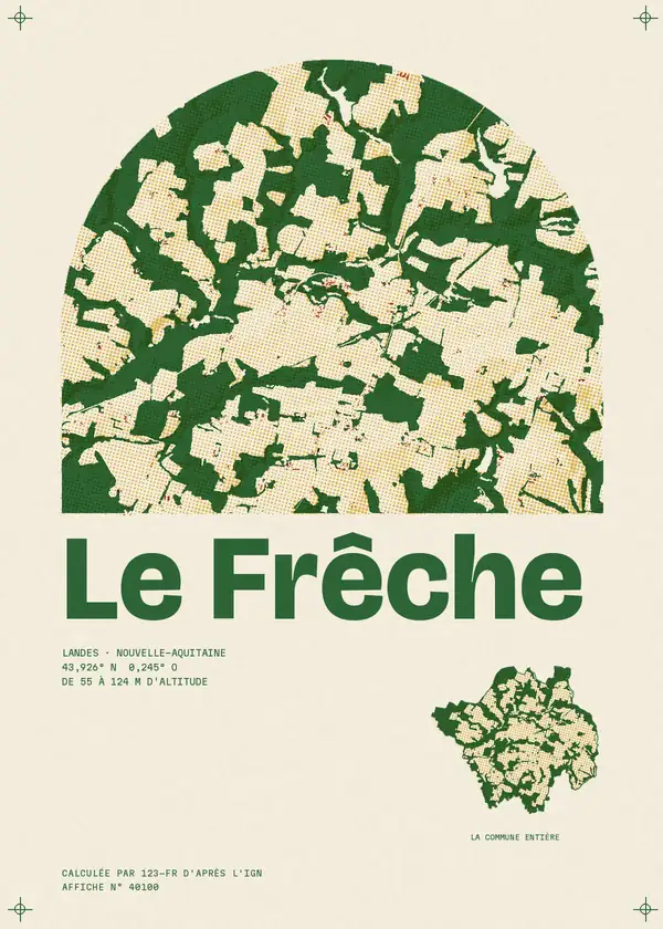 Affiche de Le Frêche, calculée par 123-fr d'après l'IGN