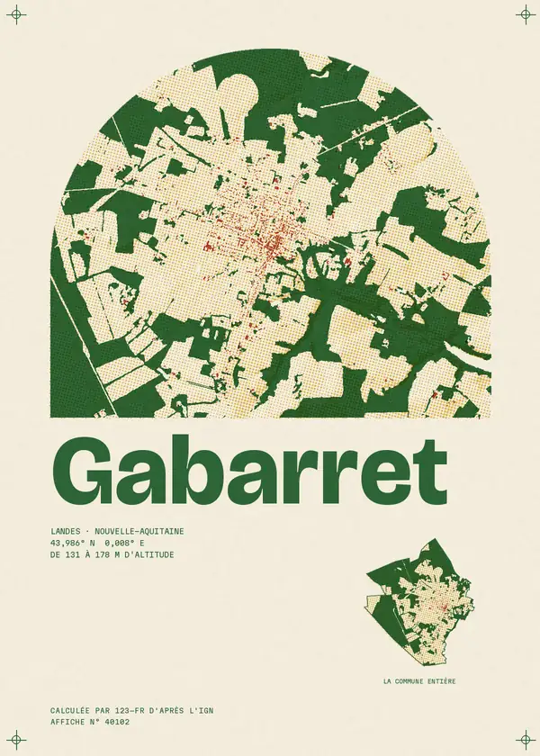 Affiche de Gabarret, calculée par 123-fr d'après l'IGN