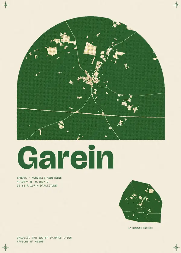 Affiche de Garein, calculée par 123-fr d'après l'IGN