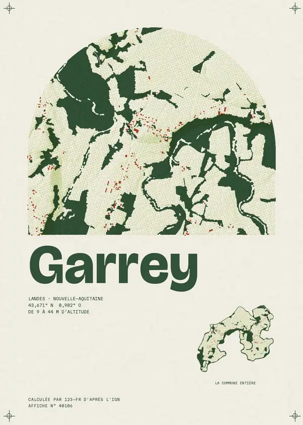 Affiche de Garrey, calculée par 123-fr d'après l'IGN