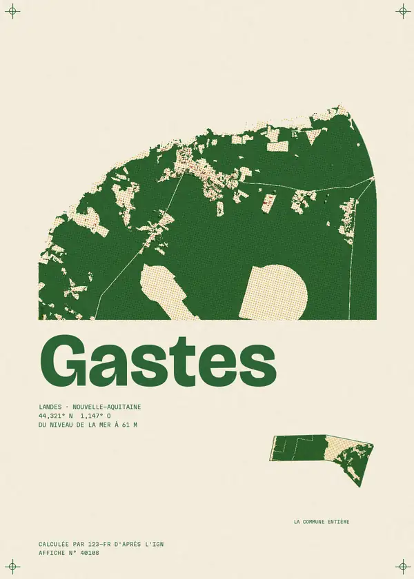 Affiche de Gastes, calculée par 123-fr d'après l'IGN