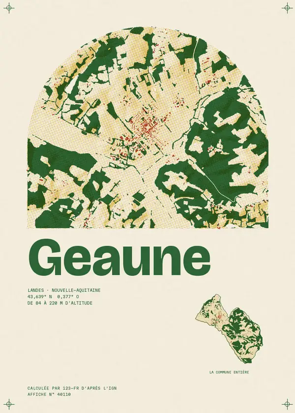 Affiche de Geaune, calculée par 123-fr d'après l'IGN