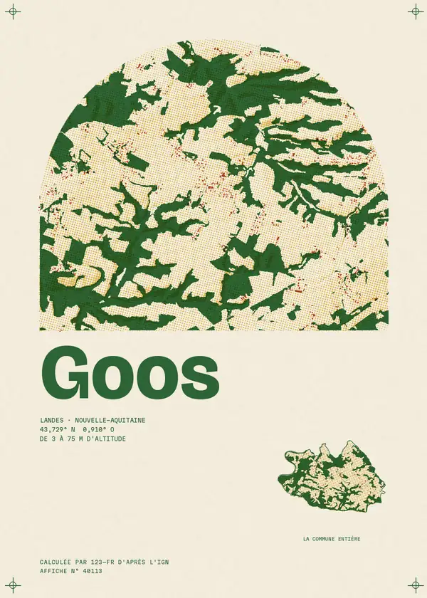 Affiche de Goos, calculée par 123-fr d'après l'IGN