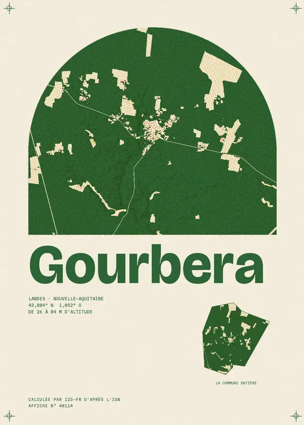 Affiche de Gourbera, calculée par 123-fr d'après l'IGN