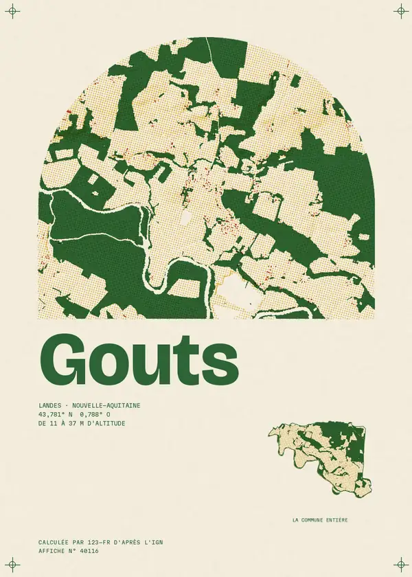 Affiche de Gouts, calculée par 123-fr d'après l'IGN