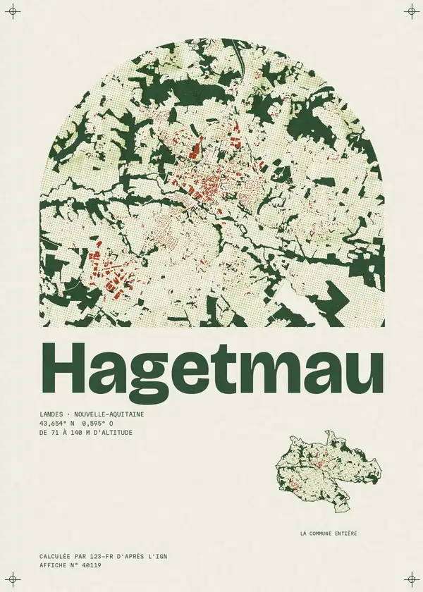 Affiche de Hagetmau, calculée par 123-fr d'après l'IGN