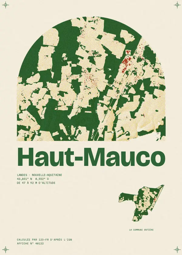 Affiche de Haut-Mauco, calculée par 123-fr d'après l'IGN