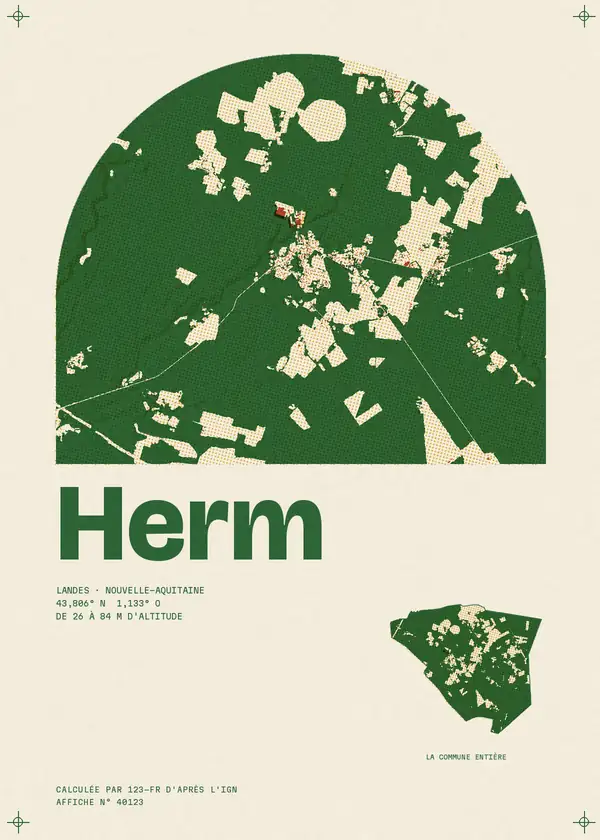 Affiche de Herm, calculée par 123-fr d'après l'IGN