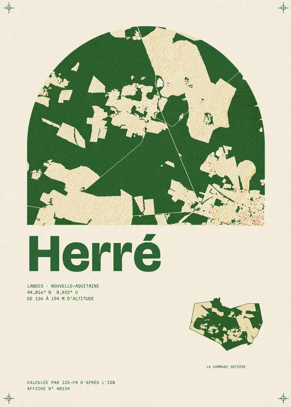 Affiche de Herré, calculée par 123-fr d'après l'IGN