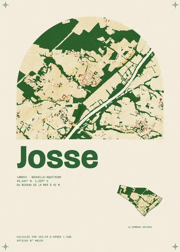 Affiche de Josse, calculée par 123-fr d'après l'IGN