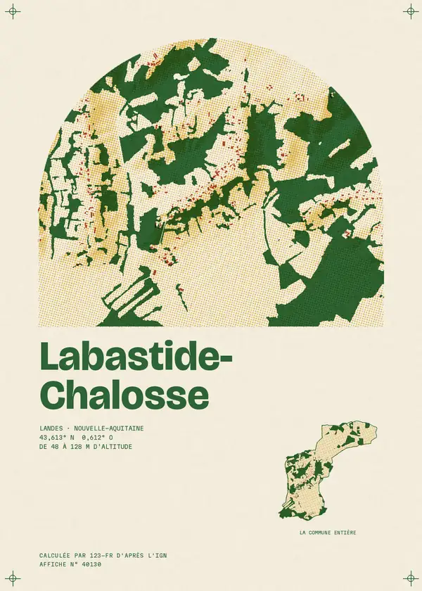 Affiche de Labastide-Chalosse, calculée par 123-fr d'après l'IGN