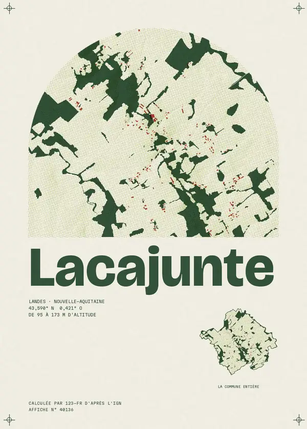 Affiche de Lacajunte, calculée par 123-fr d'après l'IGN