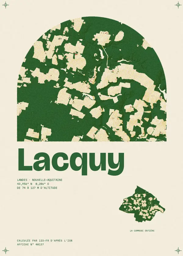 Affiche de Lacquy, calculée par 123-fr d'après l'IGN