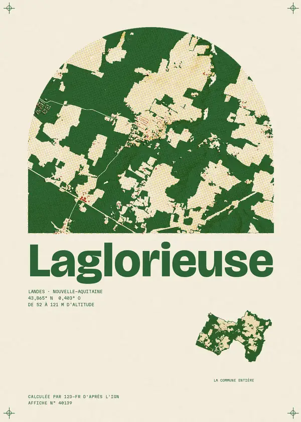 Affiche de Laglorieuse, calculée par 123-fr d'après l'IGN