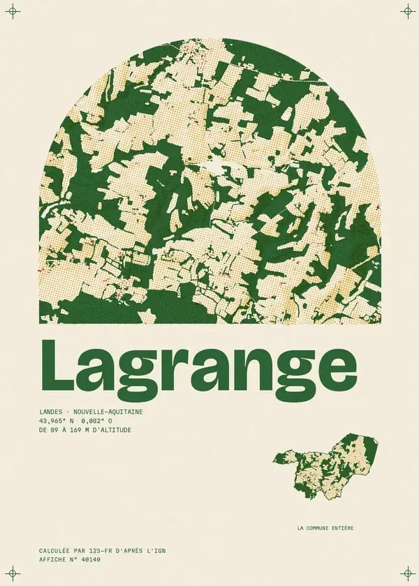 Affiche de Lagrange, calculée par 123-fr d'après l'IGN