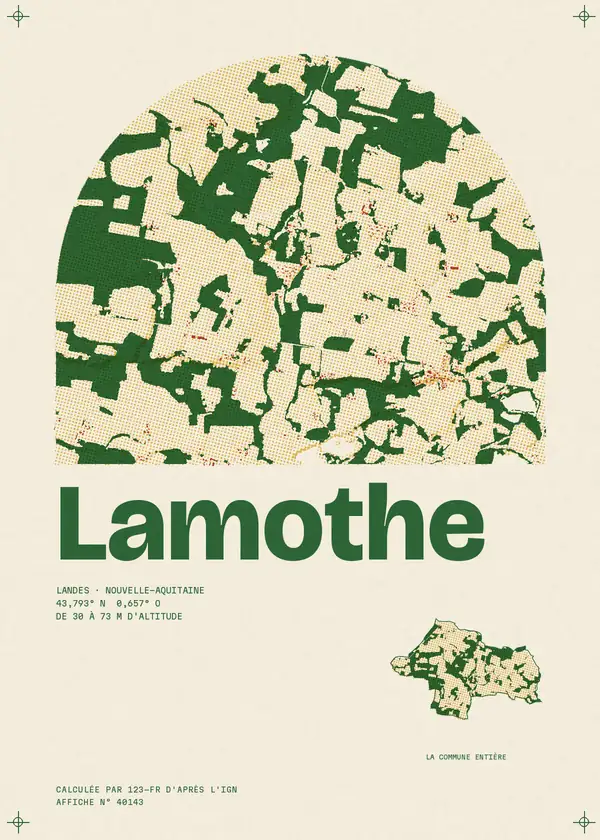 Affiche de Lamothe, calculée par 123-fr d'après l'IGN