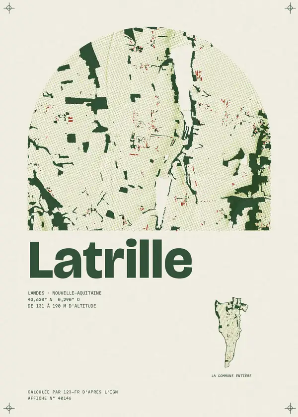 Affiche de Latrille, calculée par 123-fr d'après l'IGN