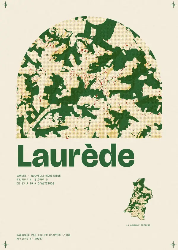 Affiche de Laurède, calculée par 123-fr d'après l'IGN