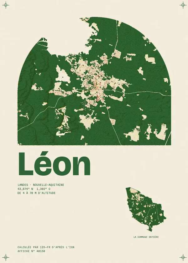 Affiche de Léon, calculée par 123-fr d'après l'IGN