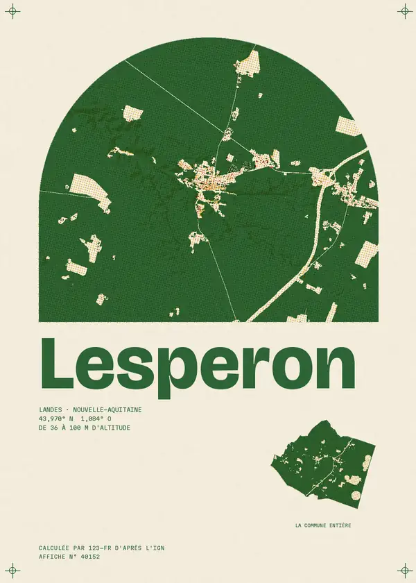 Affiche de Lesperon, calculée par 123-fr d'après l'IGN