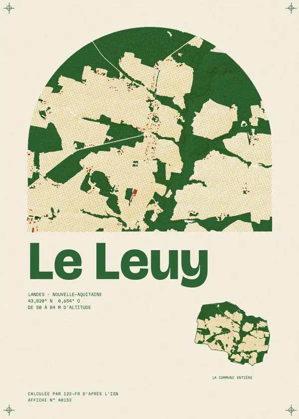 Affiche de Le Leuy, calculée par 123-fr d'après l'IGN