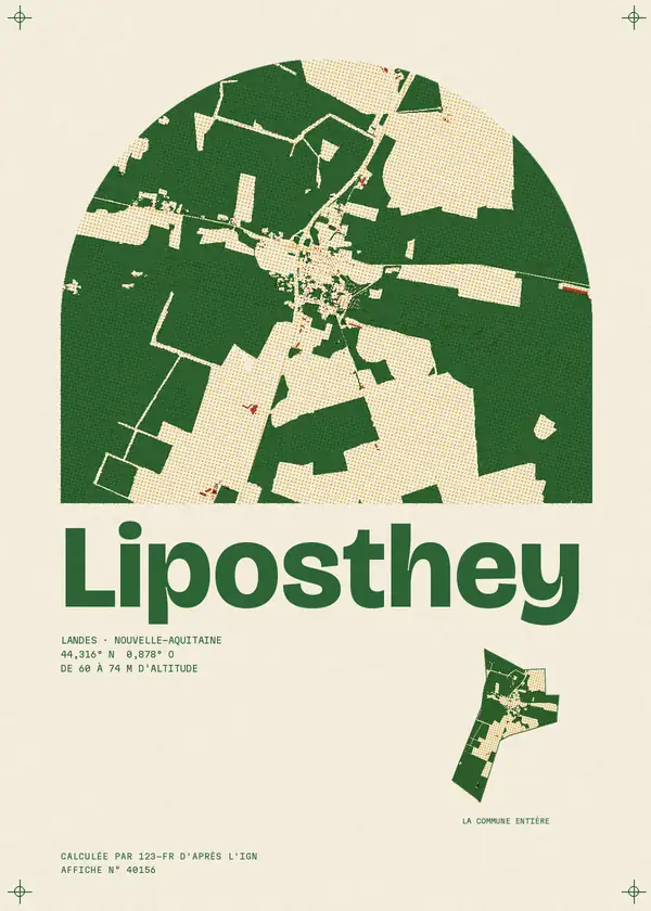 Affiche de Liposthey, calculée par 123-fr d'après l'IGN