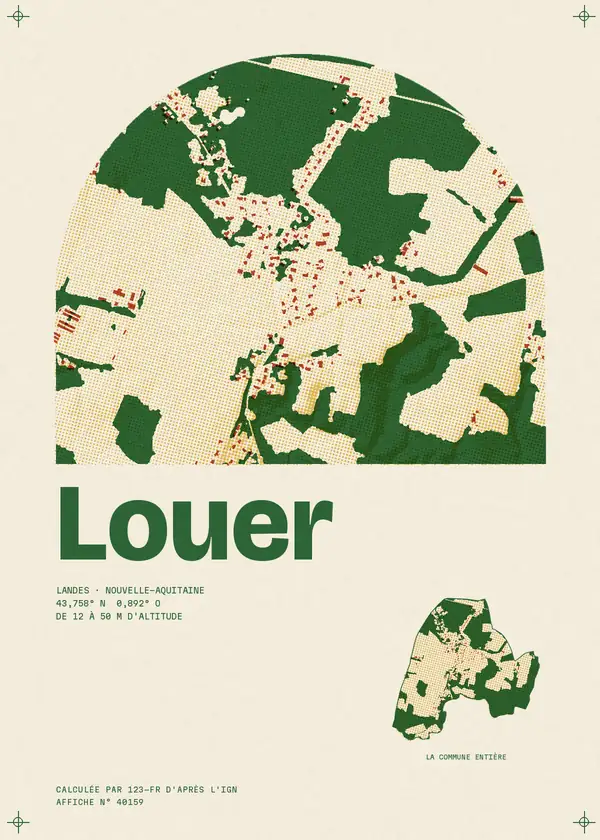 Affiche de Louer, calculée par 123-fr d'après l'IGN