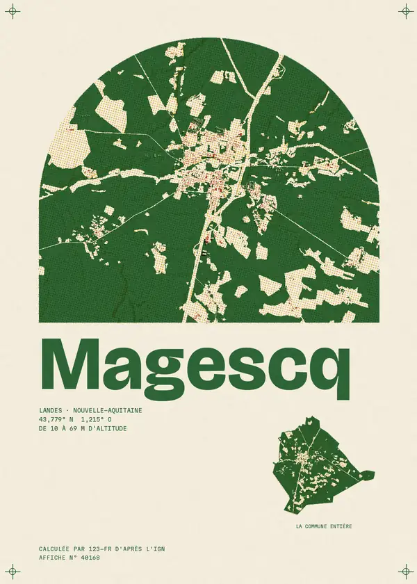 Affiche de Magescq, calculée par 123-fr d'après l'IGN