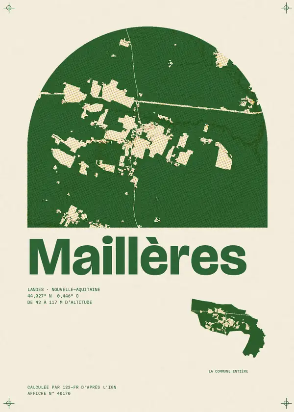 Affiche de Maillères, calculée par 123-fr d'après l'IGN