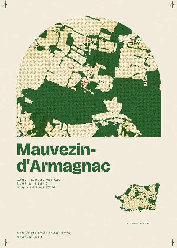 Affiche de Mauvezin-d'Armagnac, calculée par 123-fr d'après l'IGN