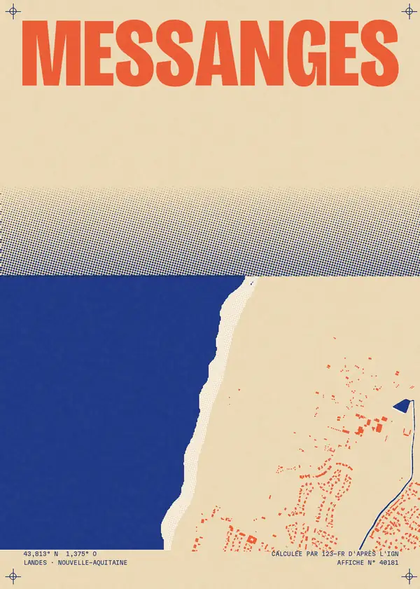 Affiche de Messanges, calculée par 123-fr d'après l'IGN