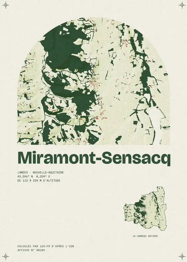 Affiche de Miramont-Sensacq, calculée par 123-fr d'après l'IGN