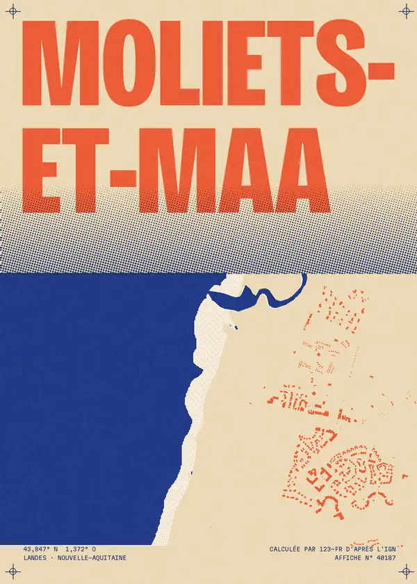 Affiche de Moliets-et-Maa, calculée par 123-fr d'après l'IGN