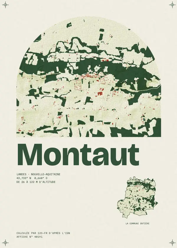 Affiche de Montaut, calculée par 123-fr d'après l'IGN
