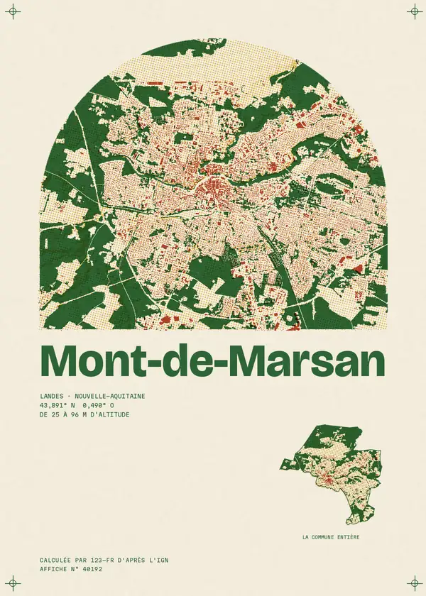 Affiche de Mont-de-Marsan, calculée par 123-fr d'après l'IGN