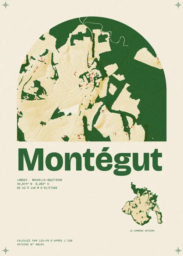 Affiche de Montégut, calculée par 123-fr d'après l'IGN