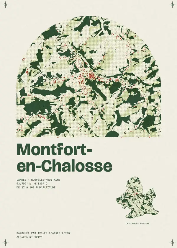 Affiche de Montfort-en-Chalosse, calculée par 123-fr d'après l'IGN