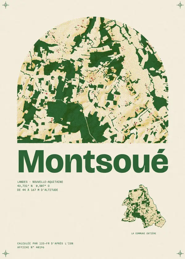 Affiche de Montsoué, calculée par 123-fr d'après l'IGN