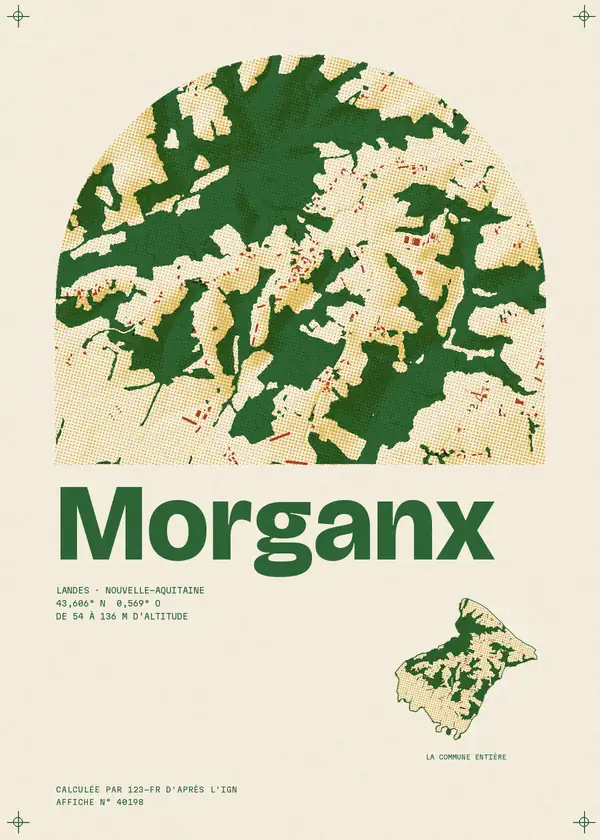 Affiche de Morganx, calculée par 123-fr d'après l'IGN