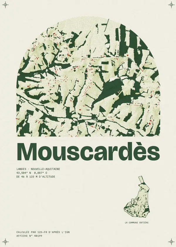 Affiche de Mouscardès, calculée par 123-fr d'après l'IGN