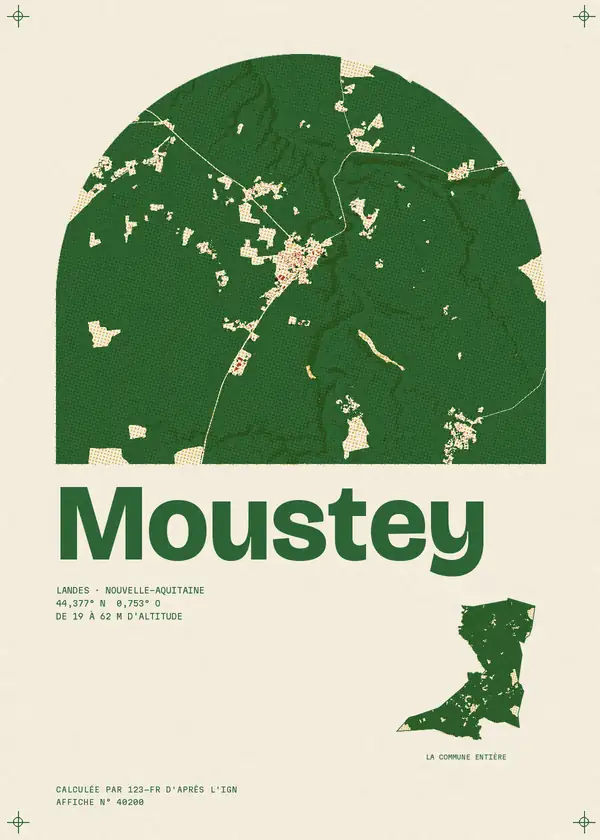 Affiche de Moustey, calculée par 123-fr d'après l'IGN