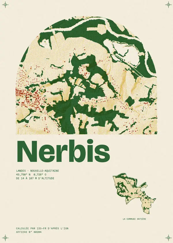 Affiche de Nerbis, calculée par 123-fr d'après l'IGN