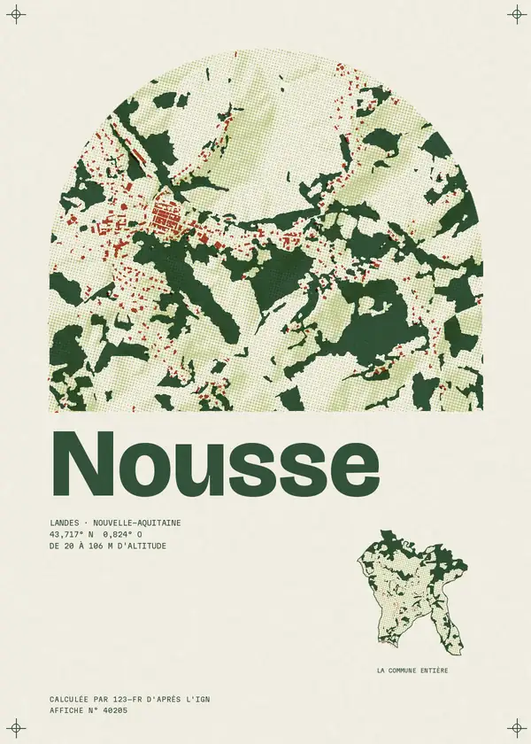 Affiche de Nousse, calculée par 123-fr d'après l'IGN