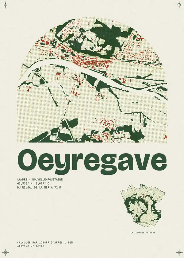 Affiche de Oeyregave, calculée par 123-fr d'après l'IGN