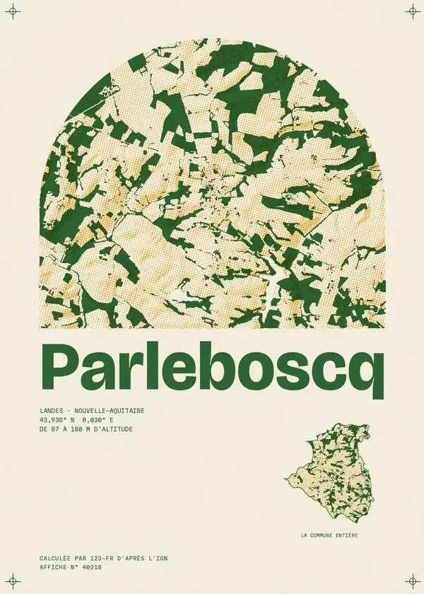 Affiche de Parleboscq, calculée par 123-fr d'après l'IGN